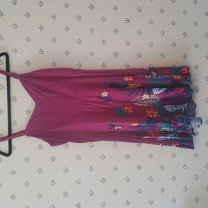 Old Navy Large Purple Floral Fit & Flair Cami Dress
